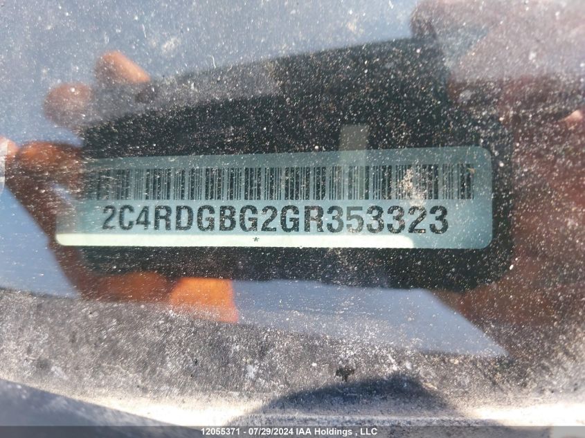 2016 Dodge Grand Caravan Se/Sxt VIN: 2C4RDGBG2GR353323 Lot: 12055371