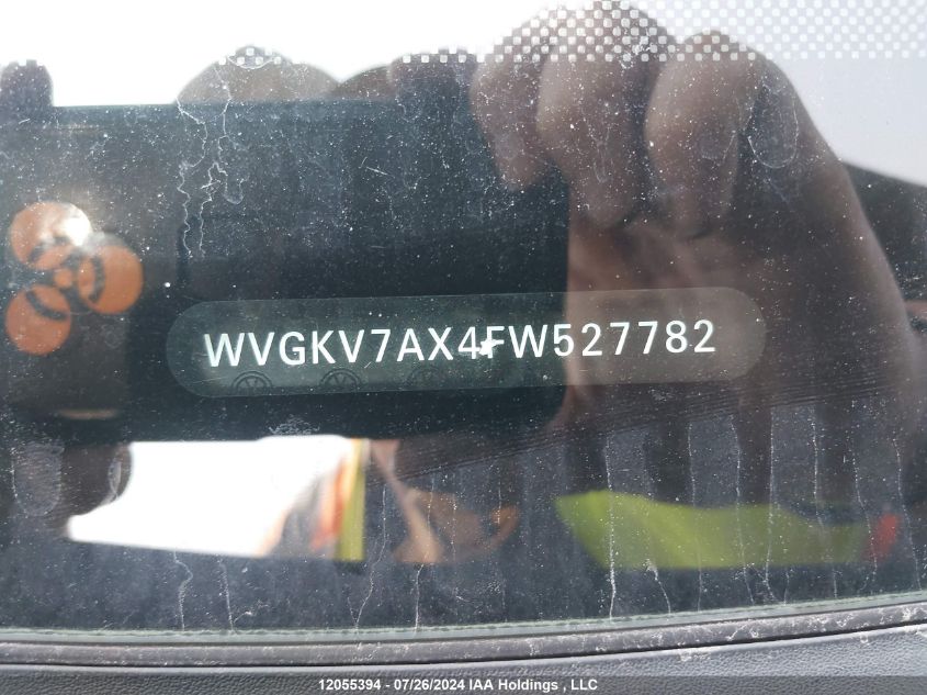 2015 Volkswagen Tiguan VIN: WVGKV7AX4FW527782 Lot: 12055394