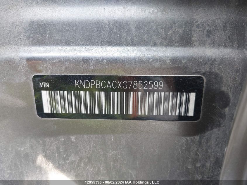 2016 Kia Sportage VIN: KNDPBCACXG7852599 Lot: 12055395