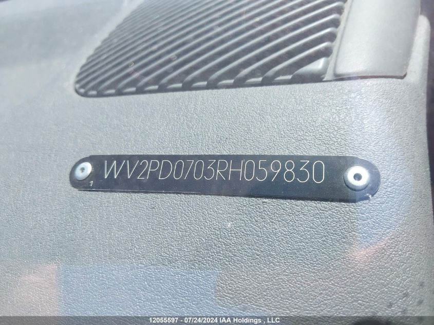 1994 Volkswagen Eurovan Cv Camper VIN: WV2PD0703RH059830 Lot: 12055597