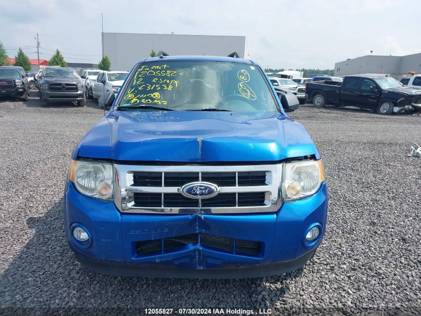 2012 Ford Escape VIN: 1FMCU0D77CKC31538 Lot: 12055827