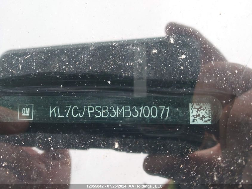 2021 Chevrolet Trax VIN: KL7CJPSB3MB310071 Lot: 12055842