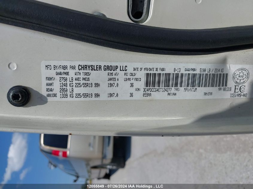 2014 Dodge Journey Sxt VIN: 3C4PDCCG4ET124277 Lot: 12055849