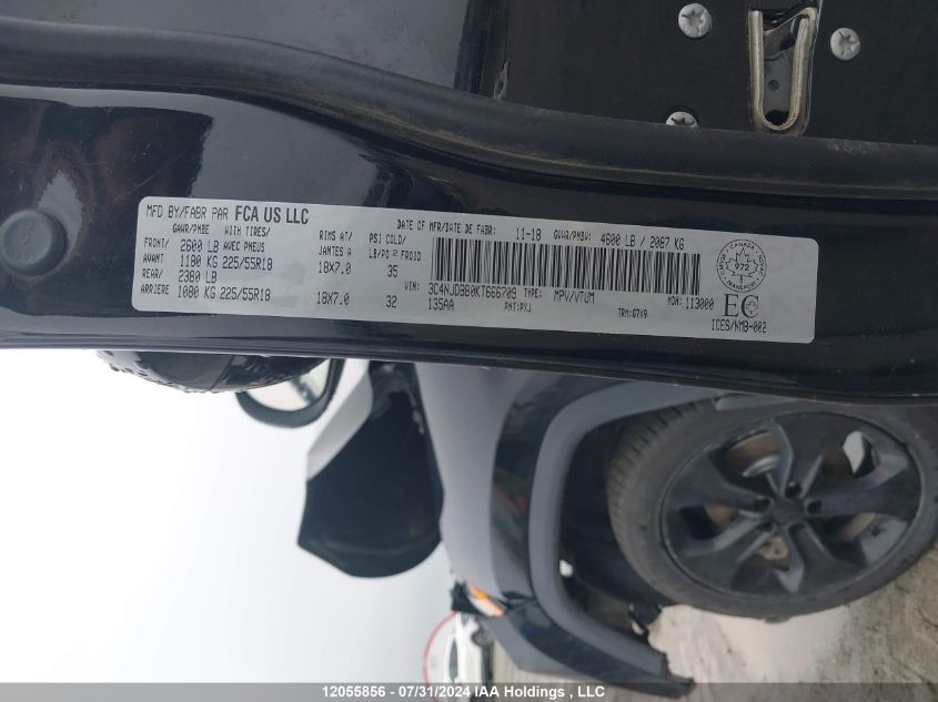 2019 Jeep Compass Latitude VIN: 3C4NJDBB0KT666709 Lot: 12055856