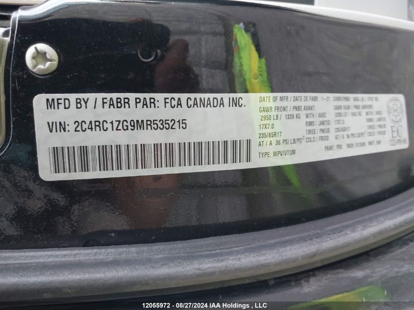 2021 Chrysler Grand Caravan Sxt VIN: 2C4RC1ZG9MR535215 Lot: 12055972