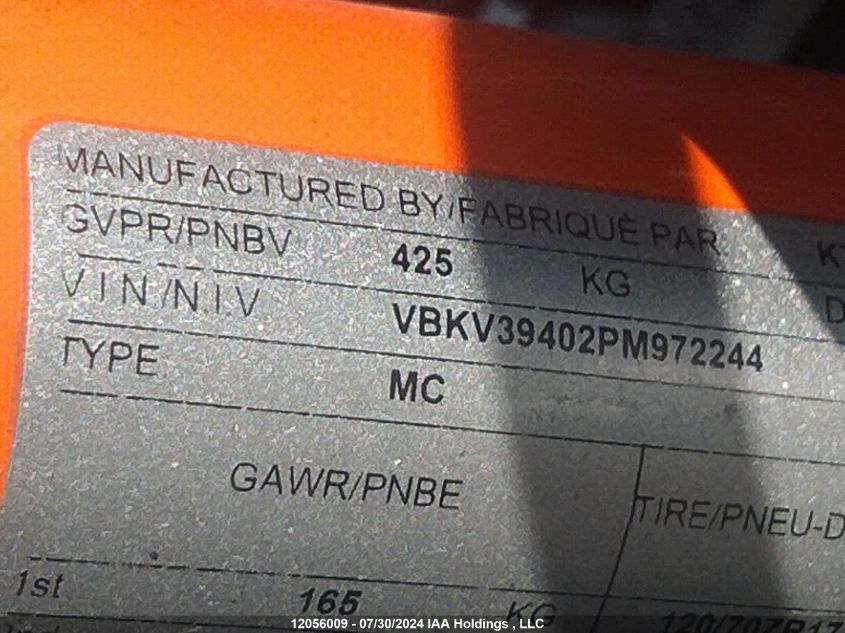 2023 Ktm 1290 Super Duke R VIN: VBKV39402PM972244 Lot: 12056009