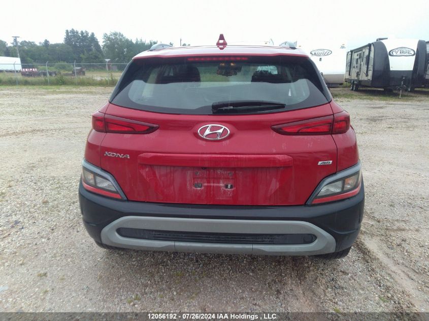 2022 Hyundai Kona Sel/Se VIN: KM8K2CAB0NU875112 Lot: 12056192