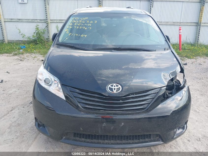 2016 Toyota Sienna Le 8 Passenger VIN: 5TDKK3DC5GS755967 Lot: 12056323