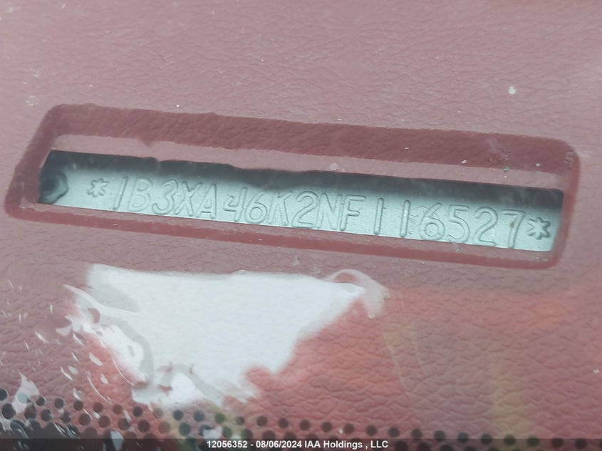 1992 Dodge Spirit VIN: 1B3XA46K2NF116527 Lot: 12056352