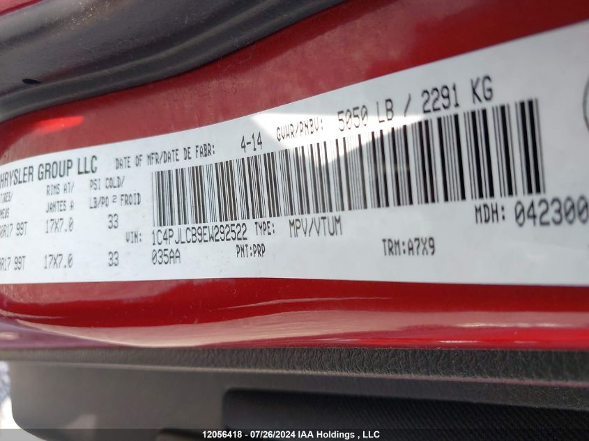 2014 Jeep Cherokee North VIN: 1C4PJLCB9EW292522 Lot: 12056418