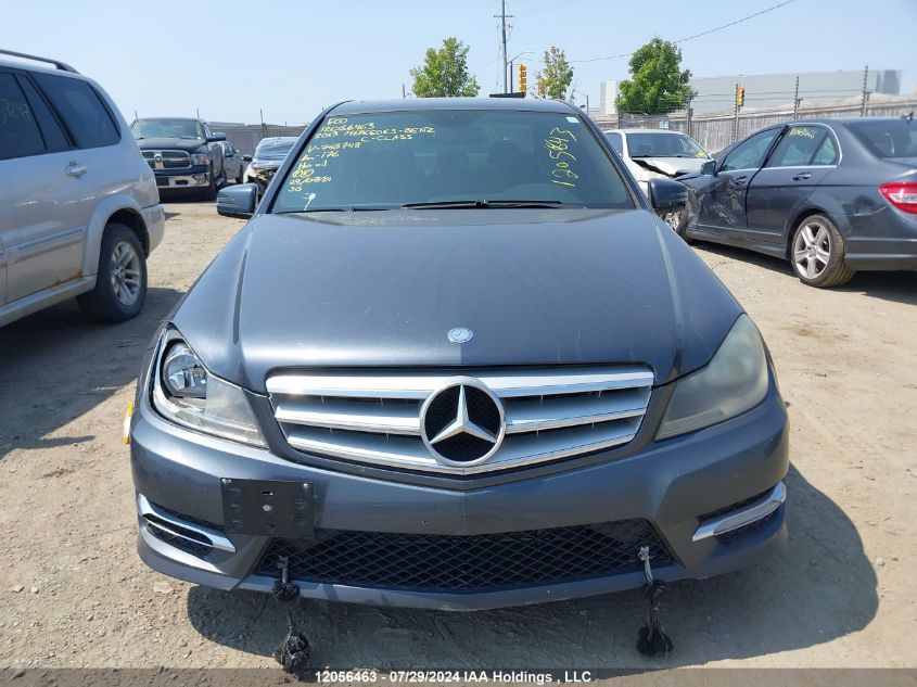 2013 Mercedes-Benz C-Class VIN: WDDGF8AB0DA748748 Lot: 12056463
