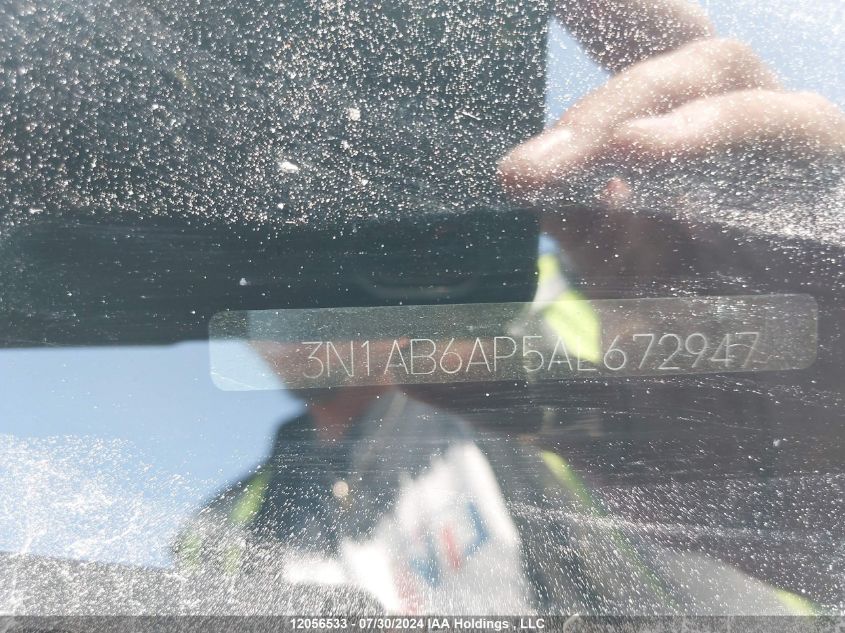 2010 Nissan Sentra 2.0/2.0S/Sr/2.0Sl VIN: 3N1AB6AP5AL672947 Lot: 12056533