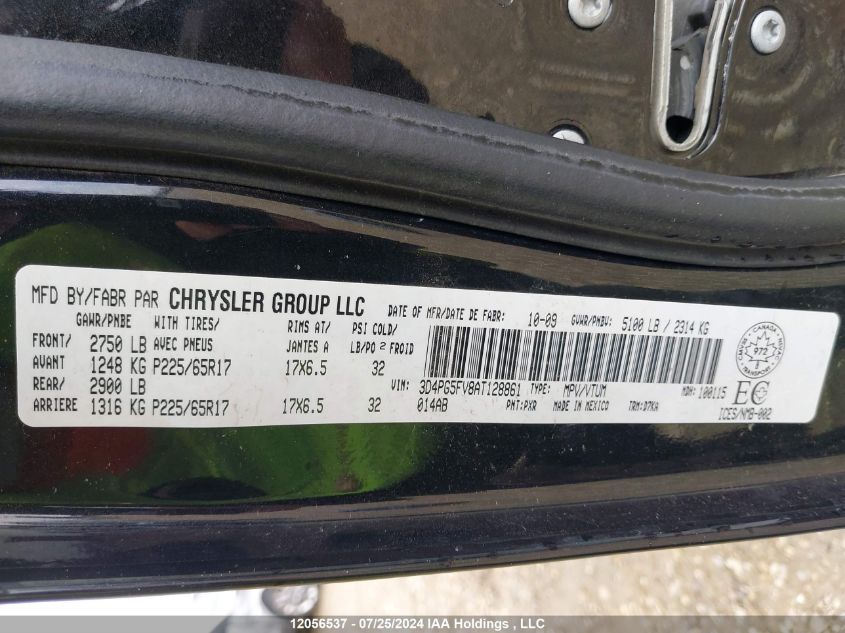 2010 Dodge Journey Sxt VIN: 3D4PG5FV8AT128861 Lot: 12056537