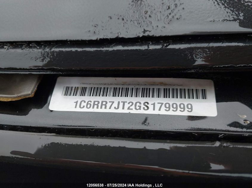 2016 Ram 1500 Laramie VIN: 1C6RR7JT2GS179999 Lot: 12056538