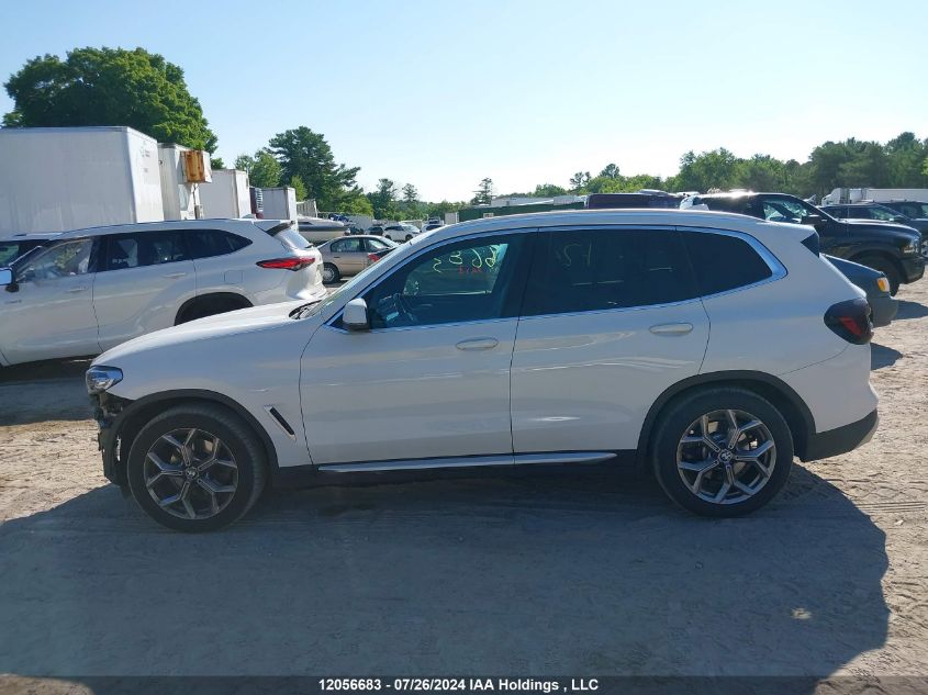 2022 BMW X3 VIN: 5UX53DP01N9L86455 Lot: 12056683