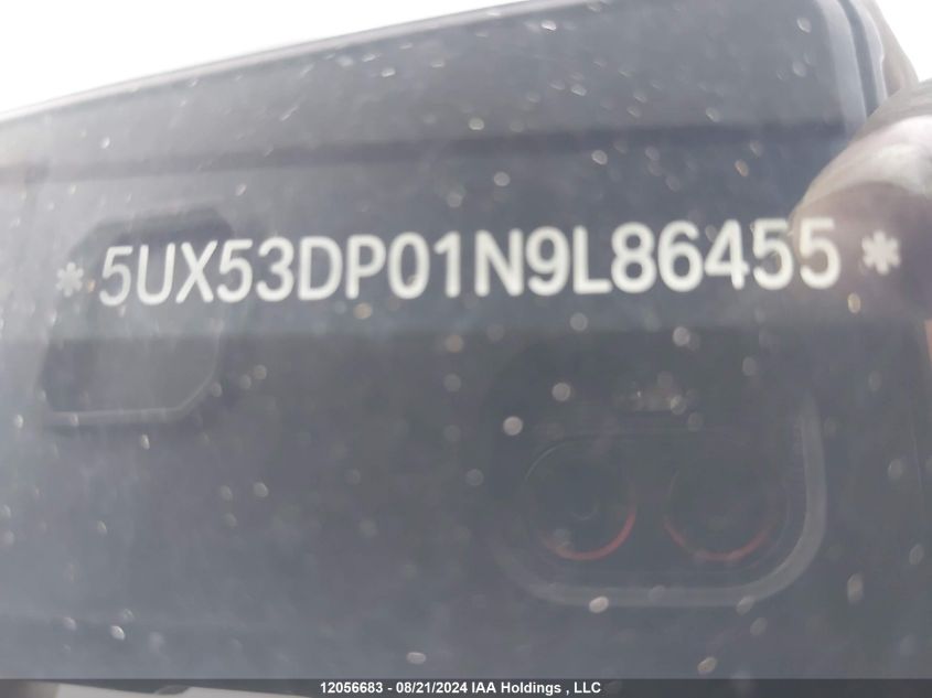 2022 BMW X3 VIN: 5UX53DP01N9L86455 Lot: 12056683