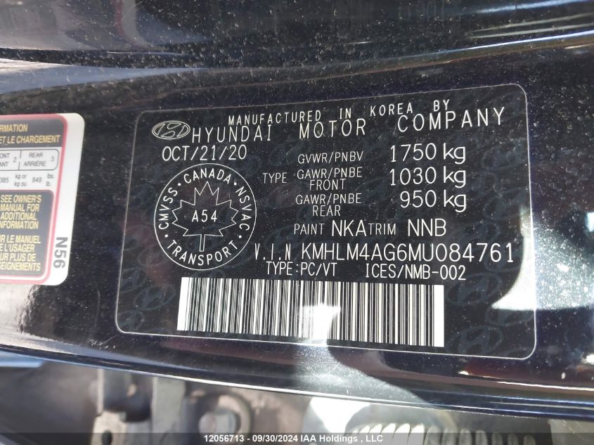 KMHLM4AG6MU084761 2021 Hyundai Elantra Preferred Ivt