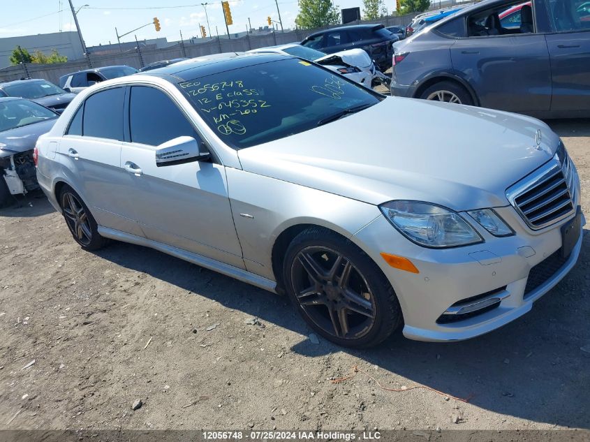 2012 Mercedes-Benz E-Class VIN: WDDHF8JB4CA645352 Lot: 12056748