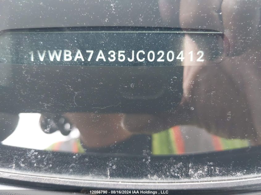 2018 Volkswagen Passat Se VIN: 1VWBA7A35JC020412 Lot: 12056790