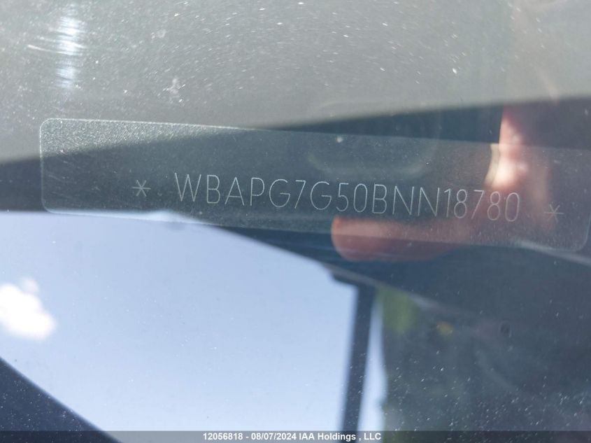 2011 BMW 3 Series VIN: WBAPG7G50BNN18780 Lot: 12056818