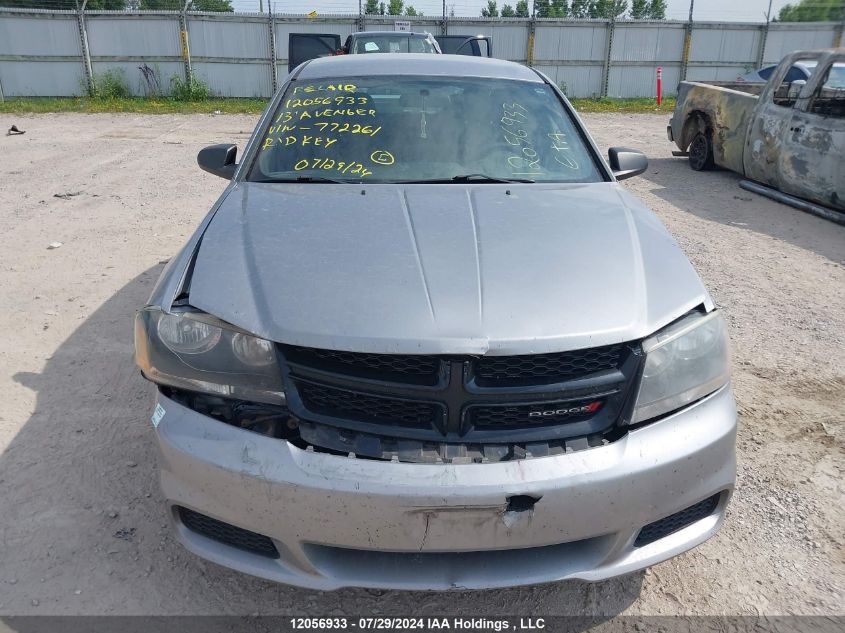 2013 Dodge Avenger VIN: 1C3CDZAB2DN772261 Lot: 12056933