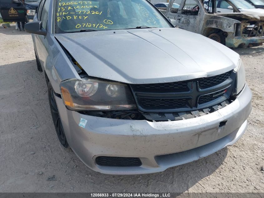 2013 Dodge Avenger VIN: 1C3CDZAB2DN772261 Lot: 12056933