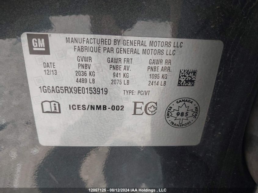 2014 Cadillac Ats VIN: 1G6AG5RX9E0153919 Lot: 12057125