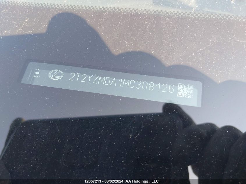 2021 Lexus Rx 350 F Sport VIN: 2T2YZMDA1MC308126 Lot: 12057213