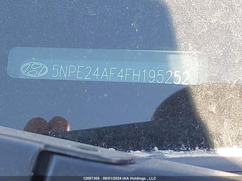 2015 Hyundai Sonata Gls VIN: 5NPE24AF4FH195252 Lot: 12057305