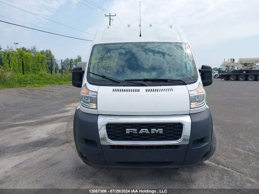 2021 Ram Promaster 3500 3500 High VIN: 3C6MRVJG5ME537354 Lot: 12057306