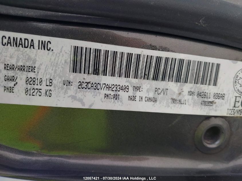 2010 Chrysler 300 Limited VIN: 2C3CA3CV7AH233409 Lot: 12057421