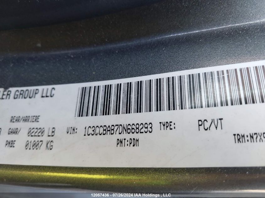 2013 Chrysler 200 Lx VIN: 1C3CCBAB7DN668293 Lot: 12057436