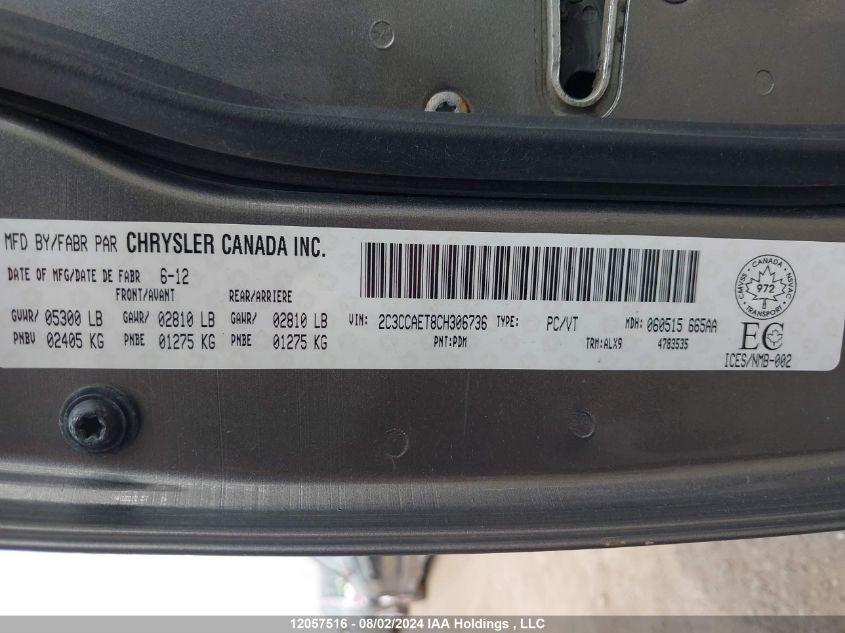 2012 Chrysler 300C VIN: 2C3CCAET8CH306736 Lot: 12057516