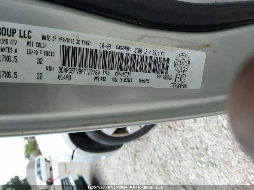 2010 Dodge Journey Sxt VIN: 3D4PG5FV8AT127760 Lot: 12057526