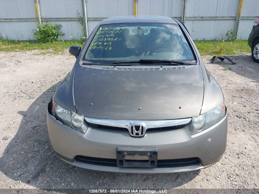 2007 Honda Civic VIN: 2HGFA16307H039581 Lot: 12057572