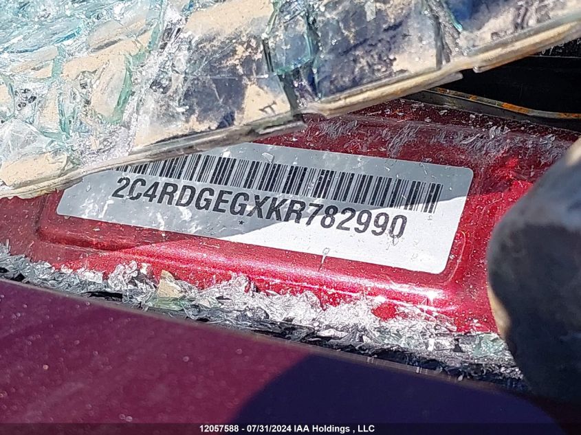 2019 Dodge Grand Caravan Gt VIN: 2C4RDGEGXKR782990 Lot: 12057588