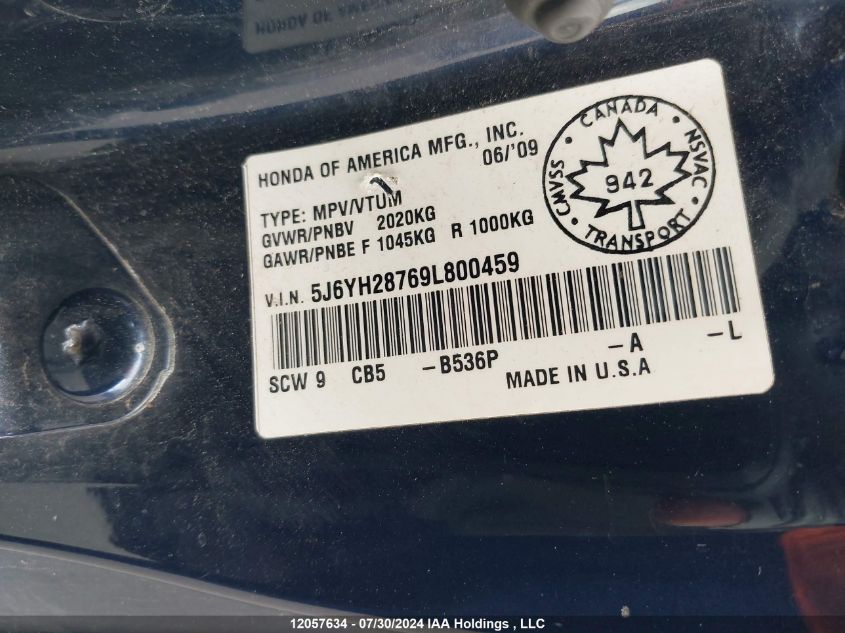 2009 Honda Element VIN: 5J6YH28769L800459 Lot: 12057634