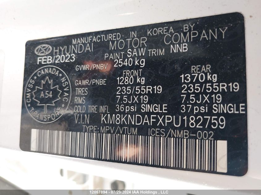 2023 Hyundai Ioniq 5 Preferred Long Range VIN: KM8KNDAFXPU182759 Lot: 12057894