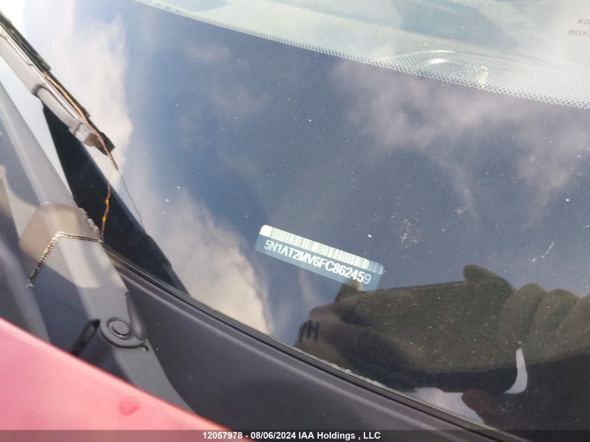 2015 Nissan Rogue VIN: 5N1AT2MV6FC862459 Lot: 12057978