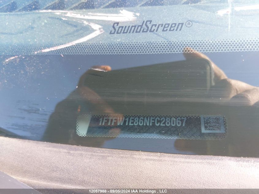 2022 Ford F150 Supercrew VIN: 1FTFW1E86NFC28067 Lot: 12057988