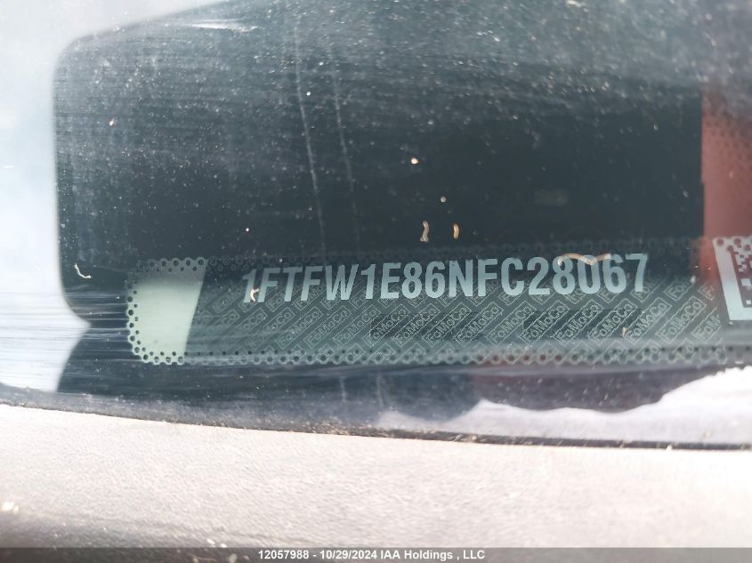2022 Ford F150 Supercrew VIN: 1FTFW1E86NFC28067 Lot: 12057988