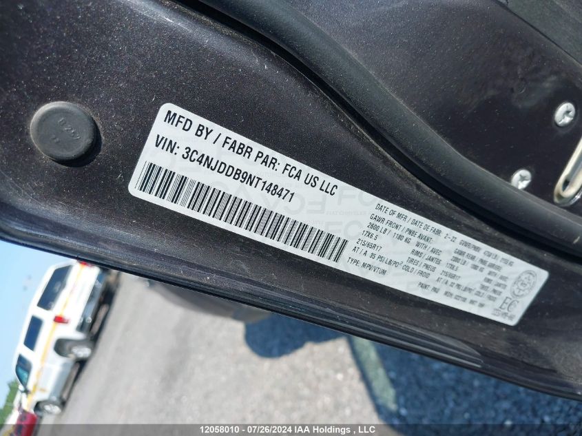 2022 Jeep Compass Trailhawk VIN: 3C4NJDDB9NT148471 Lot: 12058010