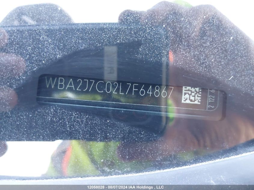 2020 BMW 2 Series VIN: WBA2J7C02L7F64867 Lot: 12058028