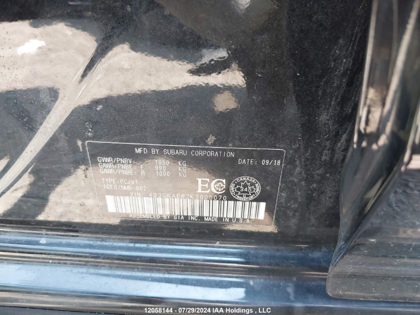 2019 Subaru Impreza VIN: 4S3GKAE62K3605070 Lot: 12058144