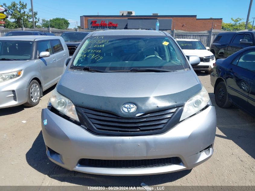 2012 Toyota Sienna VIN: 5TDZK3DC9CS244142 Lot: 12058203