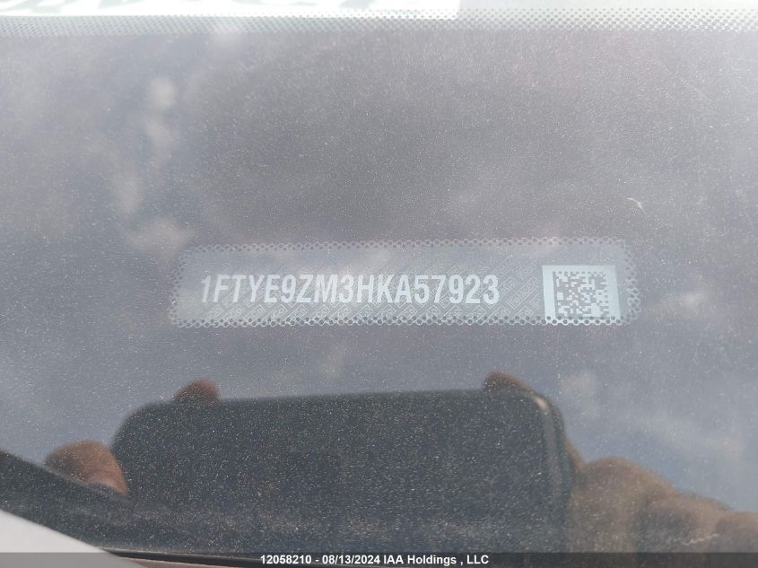 2017 Ford Transit T-150 VIN: 1FTYE9ZM3HKA57923 Lot: 12058210