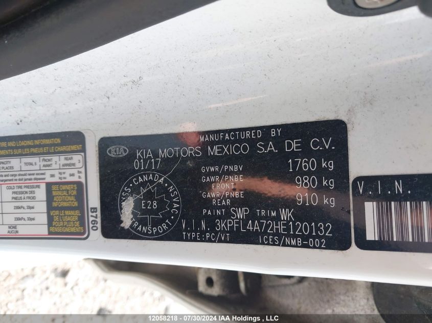 2017 Kia Forte Lx/S VIN: 3KPFL4A72HE120132 Lot: 12058218