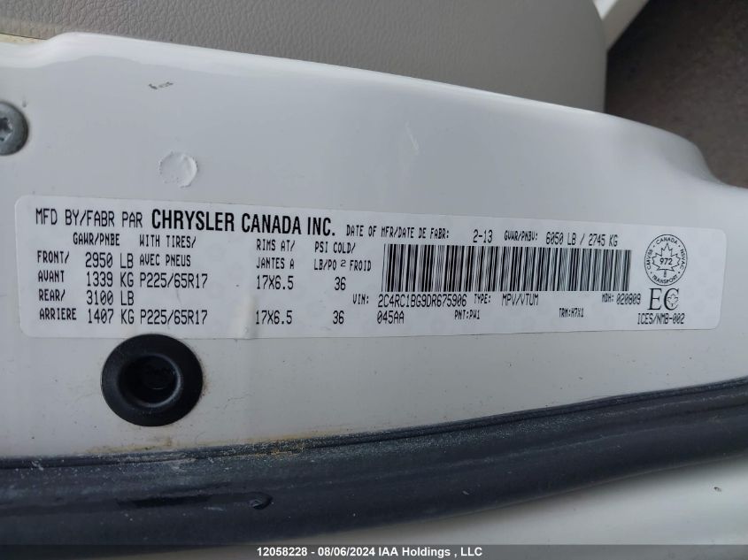 2013 Chrysler Town & Country VIN: 2C4RC1BG9DR675906 Lot: 12058228