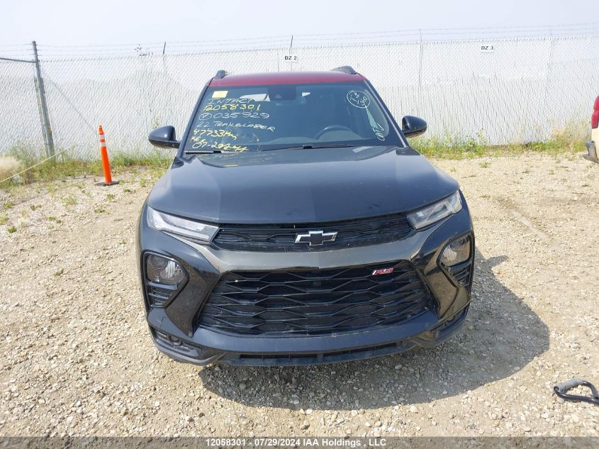 2022 Chevrolet Trailblazer VIN: KL79MUSL9NB035929 Lot: 12058301