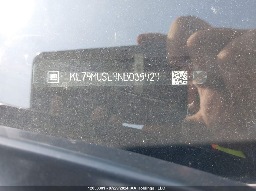 2022 Chevrolet Trailblazer VIN: KL79MUSL9NB035929 Lot: 12058301